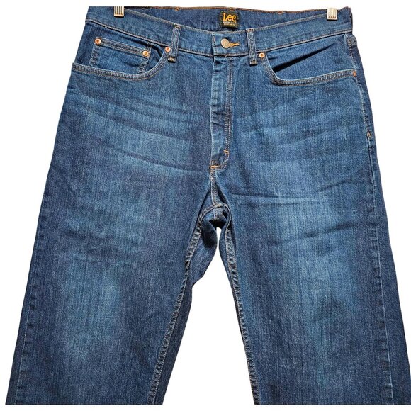 Lee Premium Select Regular Fit Mens Jeans Size 36X34 Dark Blue Denim - Picture 3 of 13